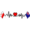 Cardio heart Flag Poland, flag Australia
