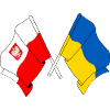 Flag Poland, flag Ukraine crossed