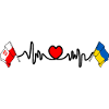 Cardio heart Flag Poland, flag Ukraine