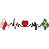 Cardio heart Drapeau Pologne, drapeau Suède