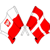 Flag Poland and flag Denmark