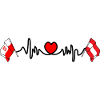 Cardio heart Drapeau Pologne, drapeau Autriche