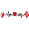 Cardio heart Flag Poland, flag Denmark