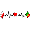 Cardio heart Drapeau Pologne, drapeau Portugal