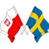 Flag Poland and flag Sweden