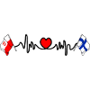 Cardio heart Flag Poland, flag Finland