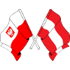 Flag Poland and flag Austria