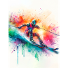 Aquarell-Skifahrer