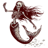 Skeleton Mermaid - White/Rust