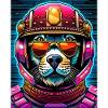 Retro space Lion