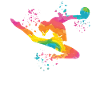 Gymnast with ball rhythmic gymnastics