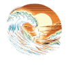 Sunset Surfing Girl