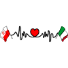 Cardio heart Flag Poland, flag Italy