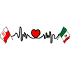 Cardio cardiaque Drapeau Pologne, drapeau Mexique