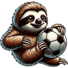 Cute Sloth Soccer Player Design