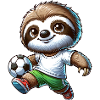 Cute Sloth Soccer Player Design