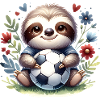 Cute Sloth Soccer Player Design