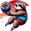 Cool Sloth Volleyball Player