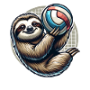 Cool Sloth Volleyball Player Design