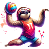 Cool Sloth Volleyball Player