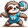 Cool Sloth Volleyball Player
