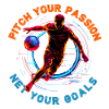 Neon football match, motivational quote