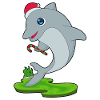 Dolphin Christmas Candy Cane
