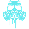 masque gaz bleu