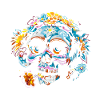 Skull flowers calavera