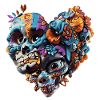 Heart skull