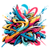 Coole bunte dynamische Graffiti-Illustration