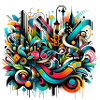 Dynamic Graffiti Illustration Urban Art