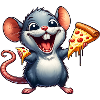Lab Rat Enjoys Pizza Funny