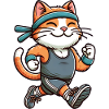 Cat Jogging Marathon Running Fun