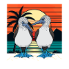 Retro Blue-footed Boobies