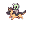 Alien on German Shepherd