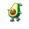 Avocado on roller skates