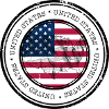 US Flag Map Round Emblem