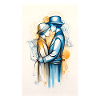 Lively Gold & blue couple