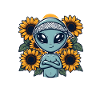 Alien with Bandana Sunflowers