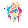 Eiswaffel Farbklecks