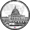 Patriotic USA Capitol Map