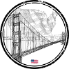 US Bridge Silhouette Map
