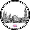 Tiny Union Jack Accent on Black