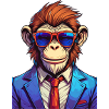 Monkey with suit and sunglasses