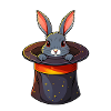 Rabbit in a magic hat