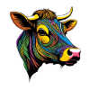 Portrait graphique d'une vache