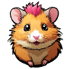 Funny hamster with pink mane