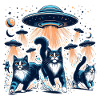 Alien Ufos Ufo Cat Cats Gift