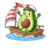 Coole Segeljolle Avocado Sommermotiv